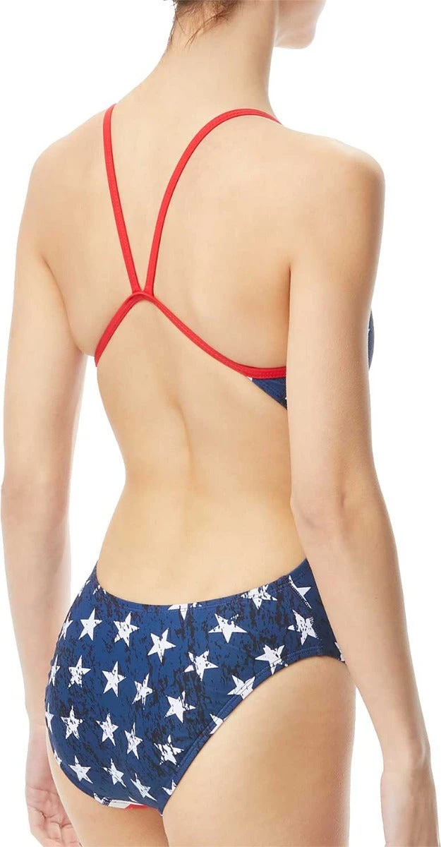 TYR Ladies' Star Spangled Cutoutfit Swimsuit 2 TYR Ladies' Star Spangled Cutoutfit Swimsuit - Image 2