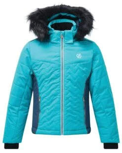 DARE2B Junior's Snowdrop Fur Hood Jacket 2020-2021 -Ski Pro Outlet Store dare 2b 2021 snowdrop fur hood jacket ceramic blue
