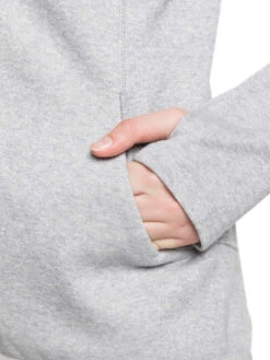 Roxy Ladies' Harmony Shimmer Zip-Up Mock Neck Fleece 2019-2020 -Ski Pro Outlet Store erjft03962 harmonyshimmer sjeh heather grey gallery9 final