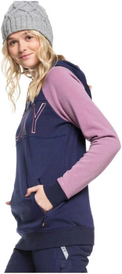 Roxy Ladies' Liberty Pullover Technical Hoodie 2019-2020 -Ski Pro Outlet Store erjft03970 libertyhoodie bte0 medieval blue gallery3 final