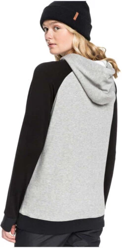 Roxy Ladies' Liberty Pullover Technical Hoodie 2019-2020 -Ski Pro Outlet Store erjft03970 libertyhoodie sjeh heather grey gallery5 final