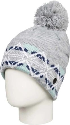 Roxy Ladies' Lizzie Pom-Pom Beanie 2019-2020 -Ski Pro Outlet Store erjha03554 lizziebeanie sjeh heather grey final