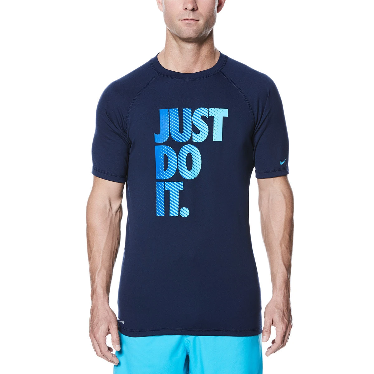 Nike Men's Just Do It Fade Hydro UV Short Sleeve Rashguard Shirt 1 Nike Men's Just Do It Fade Hydro UV Short Sleeve Rashguard Shirt