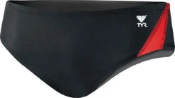 TYR Juniors' Alliance Splice Racer Brief Swimsuit -Ski Pro Outlet Store rali1 002 black red final