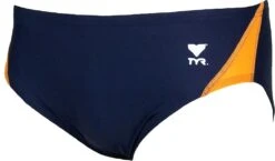TYR Juniors' Alliance Splice Racer Brief Swimsuit -Ski Pro Outlet Store rali1 navy orange final
