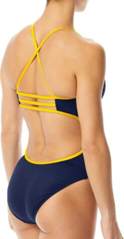TYR Ladies' Hexa Trinityfit Swimsuit 28 TYR Ladies' Hexa Trinityfit Swimsuit -Ski Pro Outlet Store thex7a 409 navy gold gallery3 final